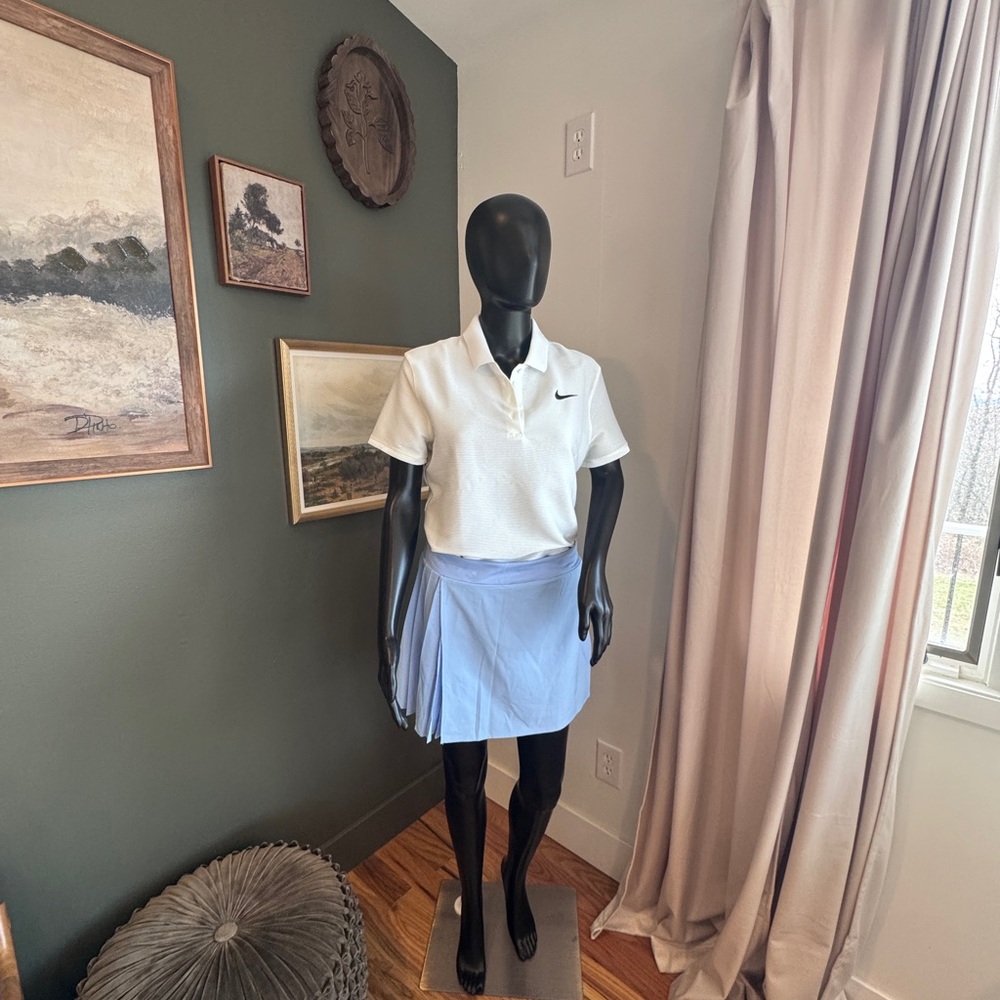 Nike White Polo Shirt with Black Swoosh